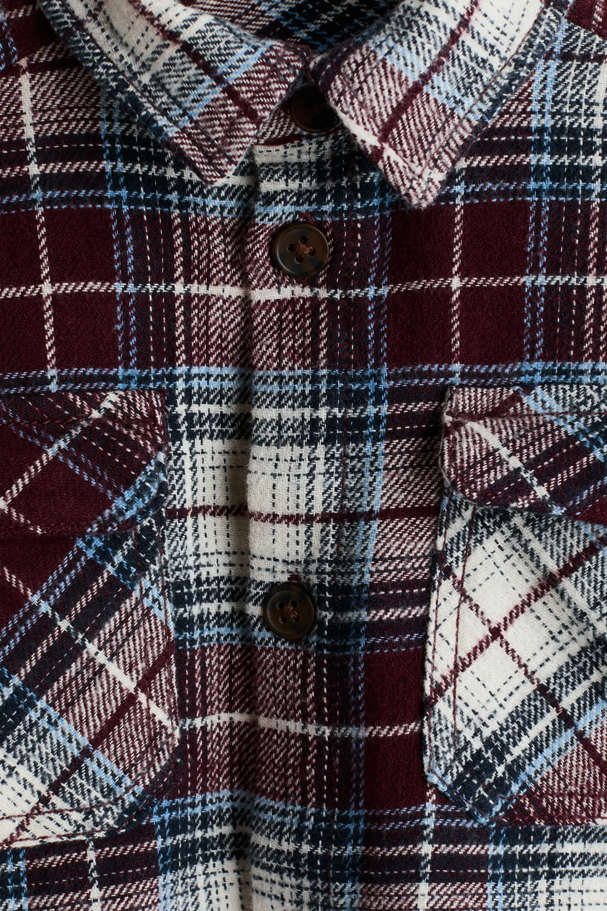 Chemise oversize - Rouge foncé/carreaux