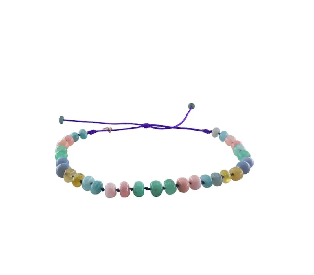 Bracelet de cheville candies Opale multicolore - Mon Precieux Gem