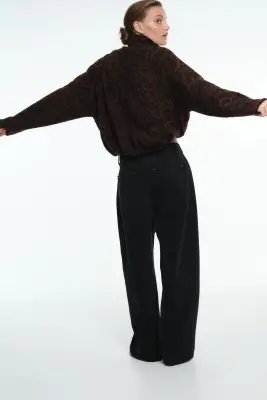 Veste en tissu peluche - Marron foncé/imprimé léopard — photo 2