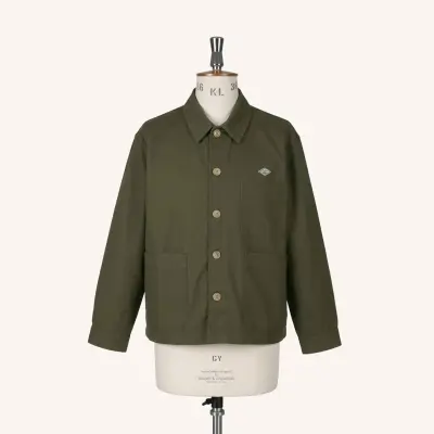 Veste en Popeline Logo dos Danton - Olive — photo 2