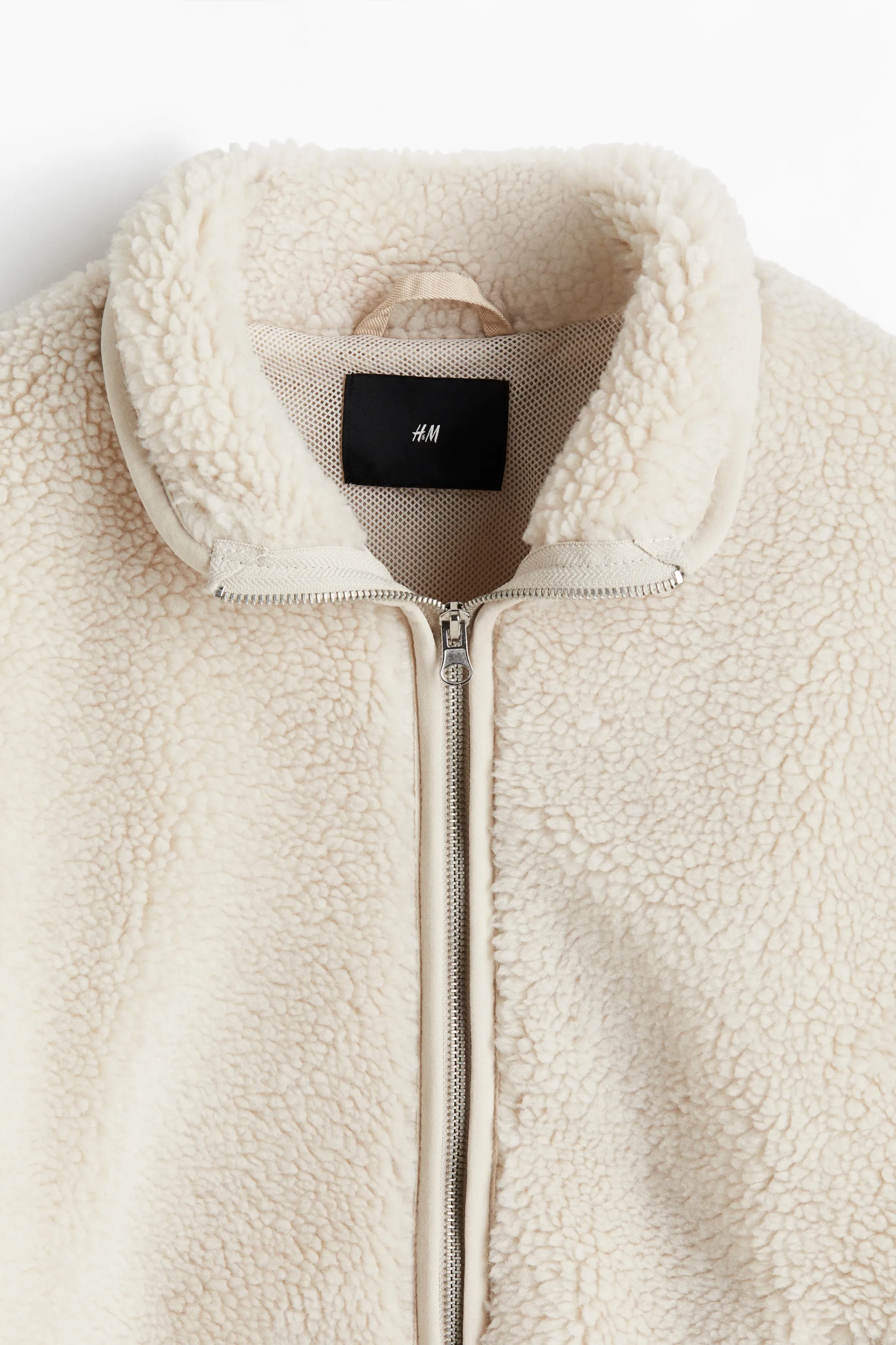 Veste Regular Fit en tissu Teddy bear - Beige clair