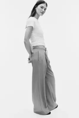 Pantalon chic avec cordon de serrage - Taupe — photo 2