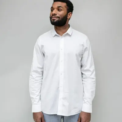 Chemise Jules popeline blanche homme — photo 2