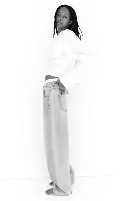 Barrel High Waist Jeans - Bleu denim clair — photo 3