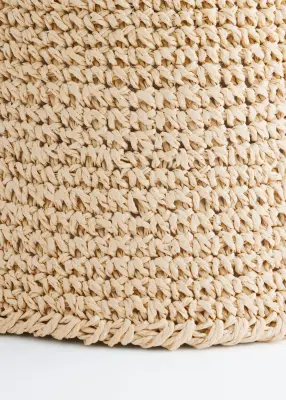 Chapeau en paille tressée - Beige clair — photo 1