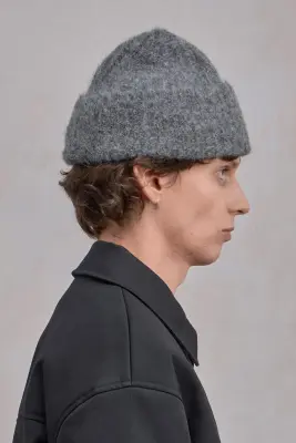 Alpaca Beanie - Gris Chiné Anthracite — photo 3