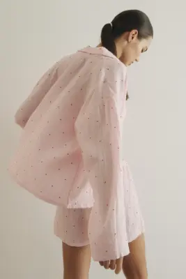 Chemise et short de pyjama - Rose clair/cœurs — photo 3