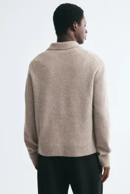 Polo Regular Fit en maille - Beige — photo 3