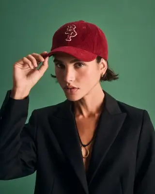 Casquette Berger velours bordeaux — photo 2