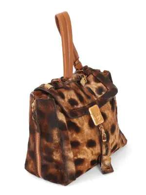 Sac à main DARLA en veau façon poulain imprimé léopard marron beige Prix boutique 1500€ — photo 2