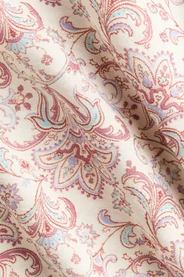Robe ruchée en crêpe - Beige clair/motif cachemire — photo 4