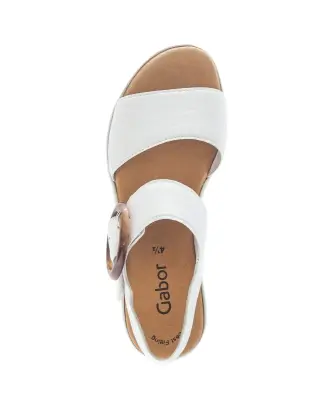 Sandales Gabor 84.550.20 Blanches - Cuir Boucle Grande Pointure Femme — photo 3