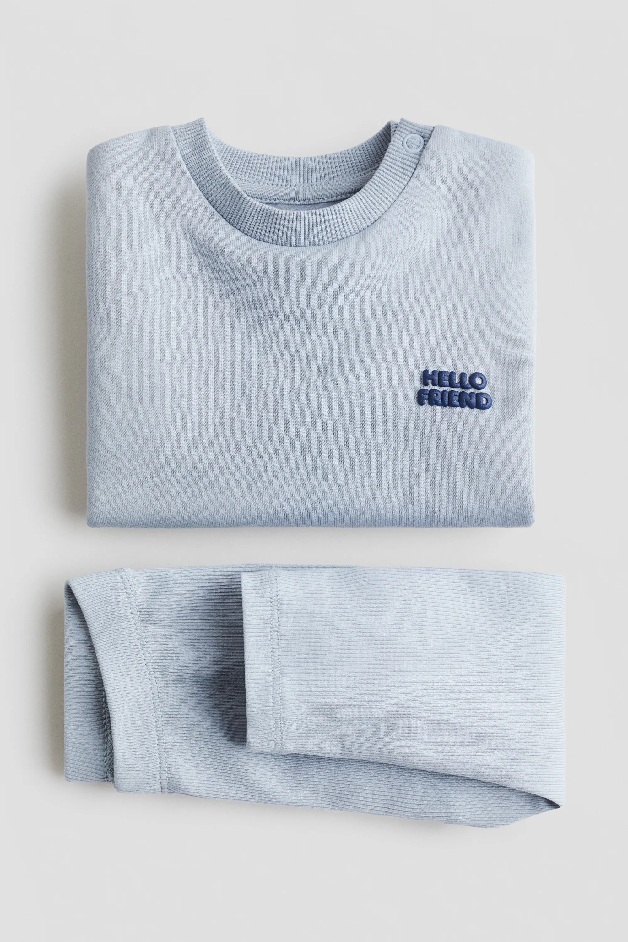 Ensemble 2 pièces avec sweat et legging - Bleu ancien clair/Hello Friend