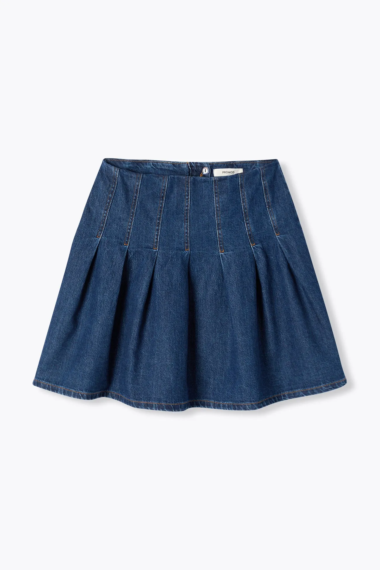 Jupe courte plissée en jean