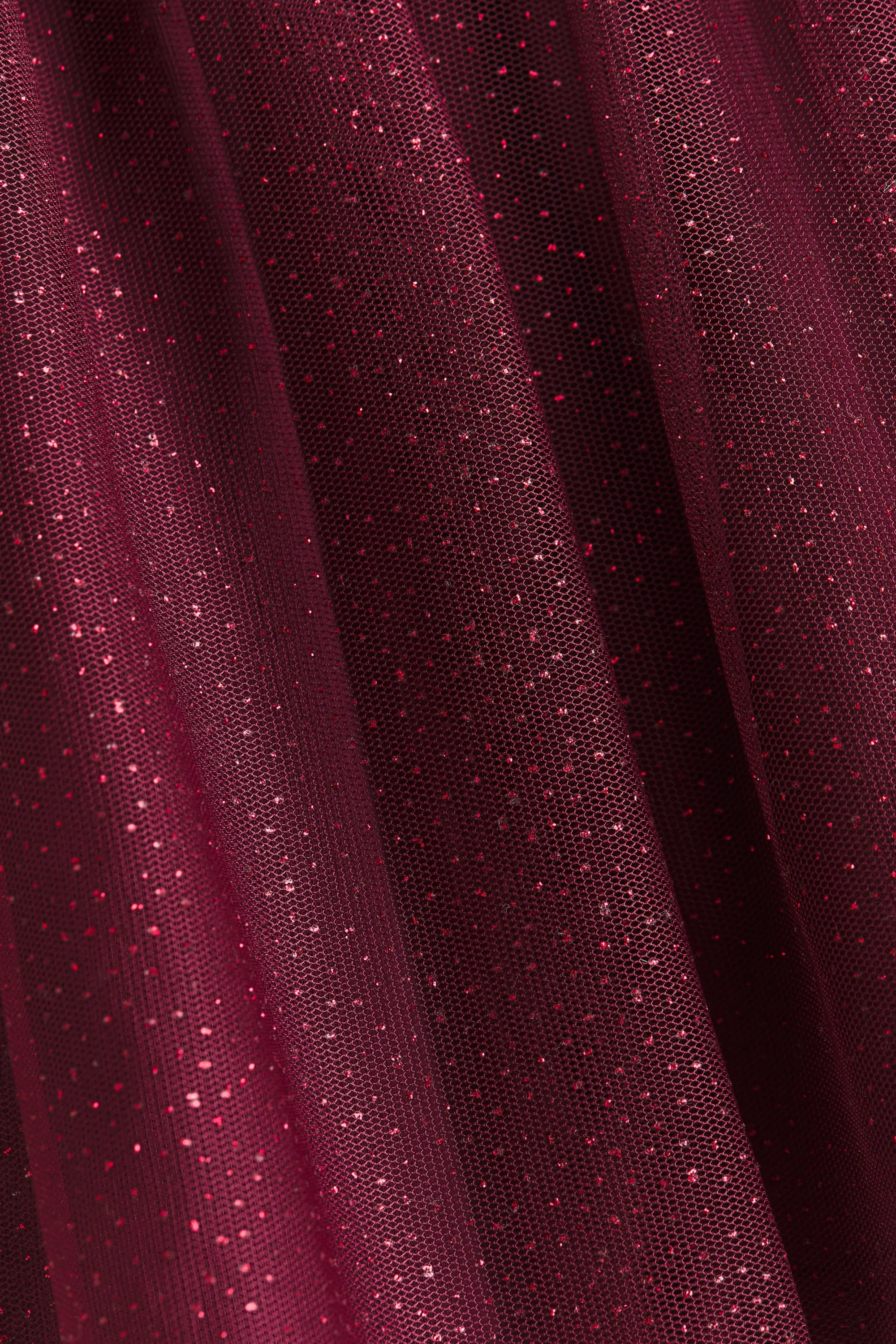 Jupe en tulle pailleté - Rouge foncé