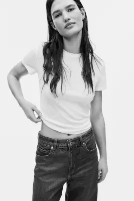 Wide High Jeans - Bleu denim foncé — photo 1