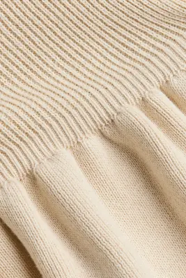 Robe en maille de coton côtelée - Beige clair — photo 2