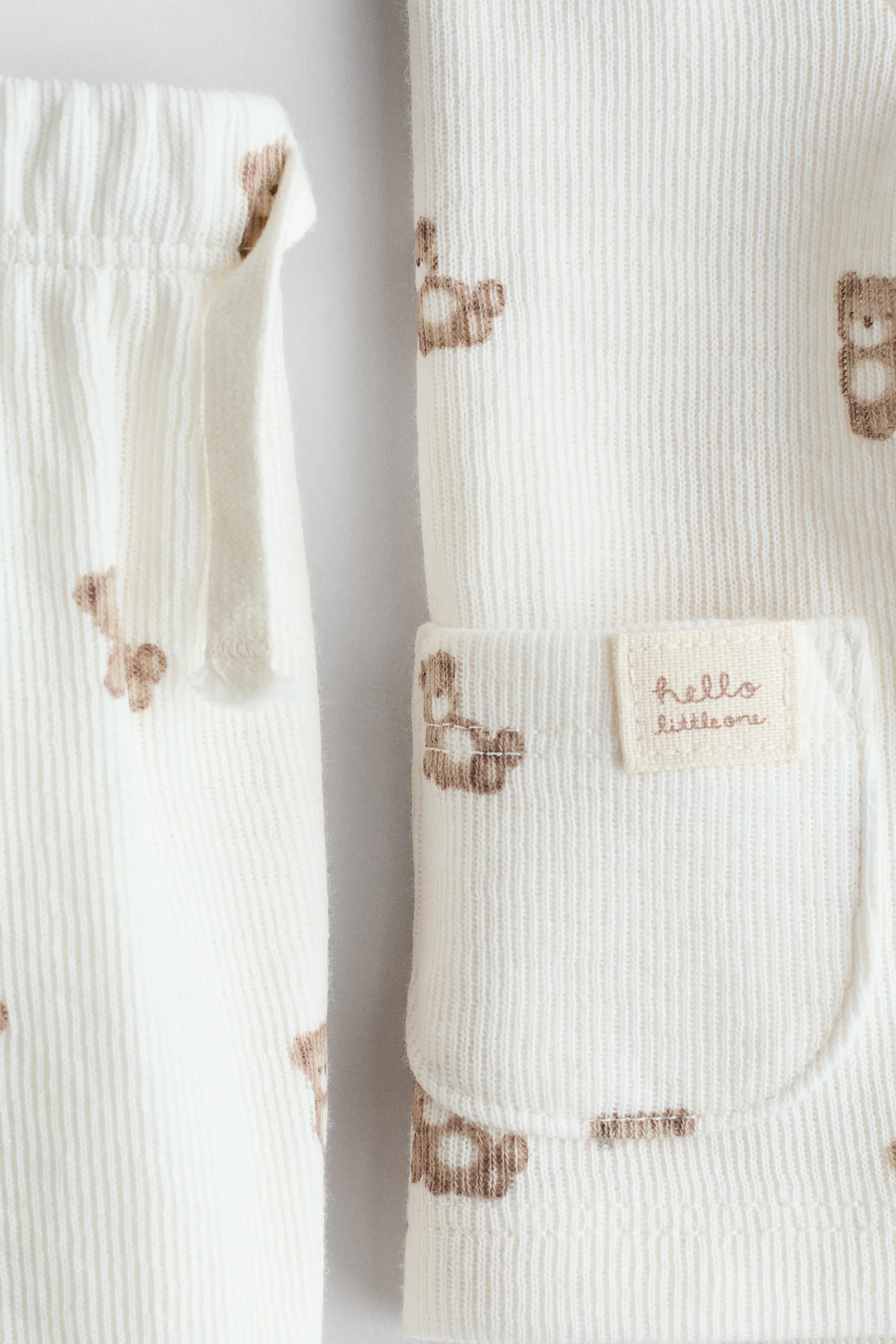 Ensemble 2 pièces en coton - Blanc/nounours