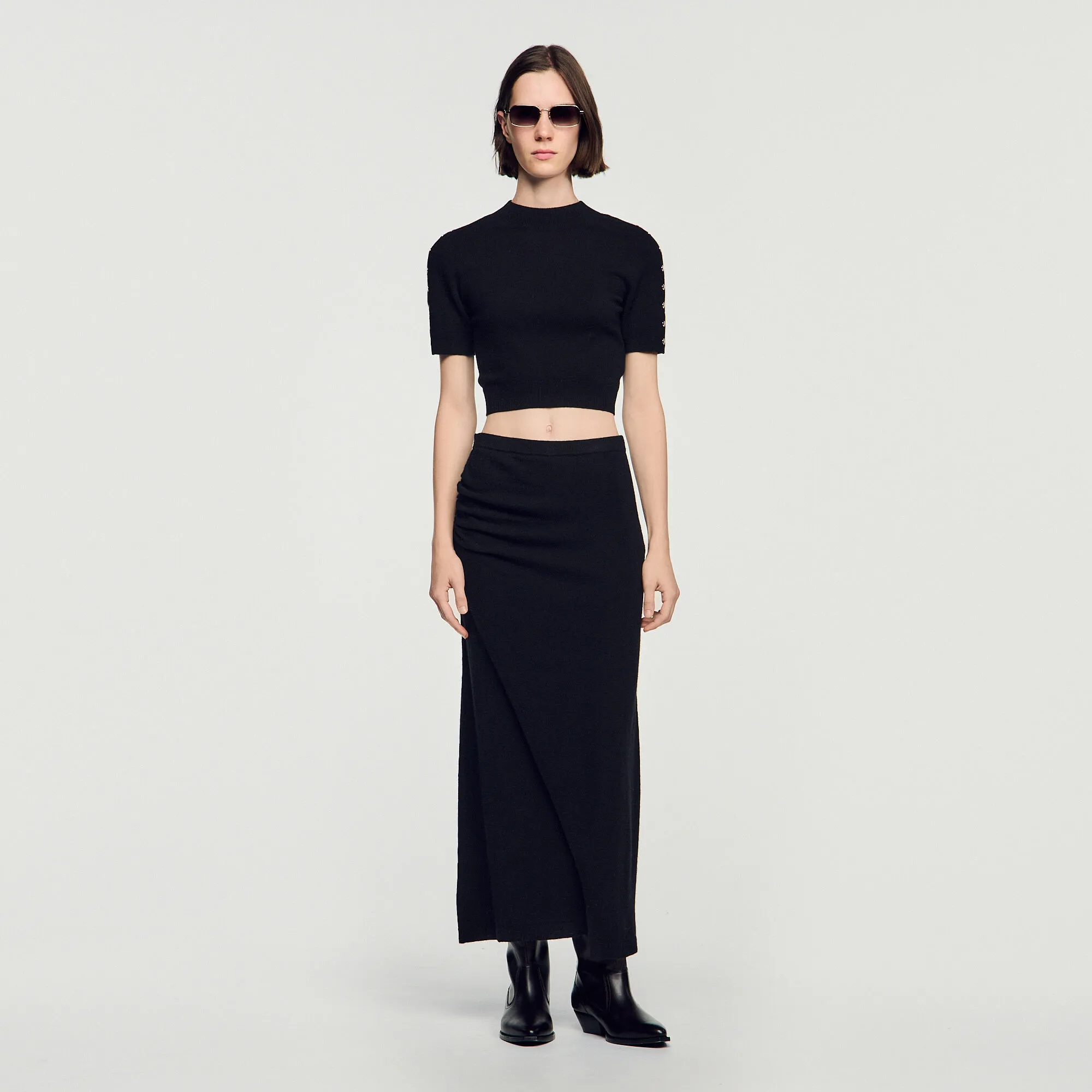 Pull court en laine et cachemire 