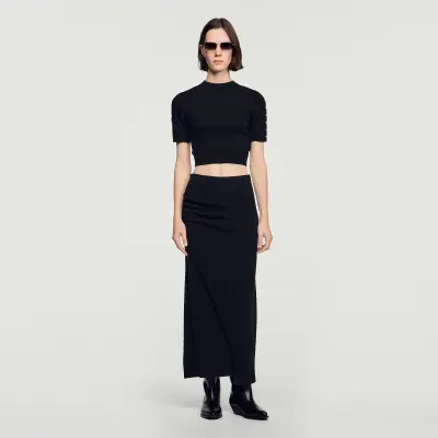 Pull court en laine et cachemire 