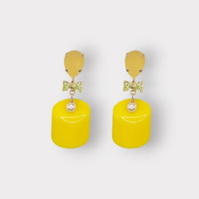 Boucles d'Oreilles Guimauve Jaune