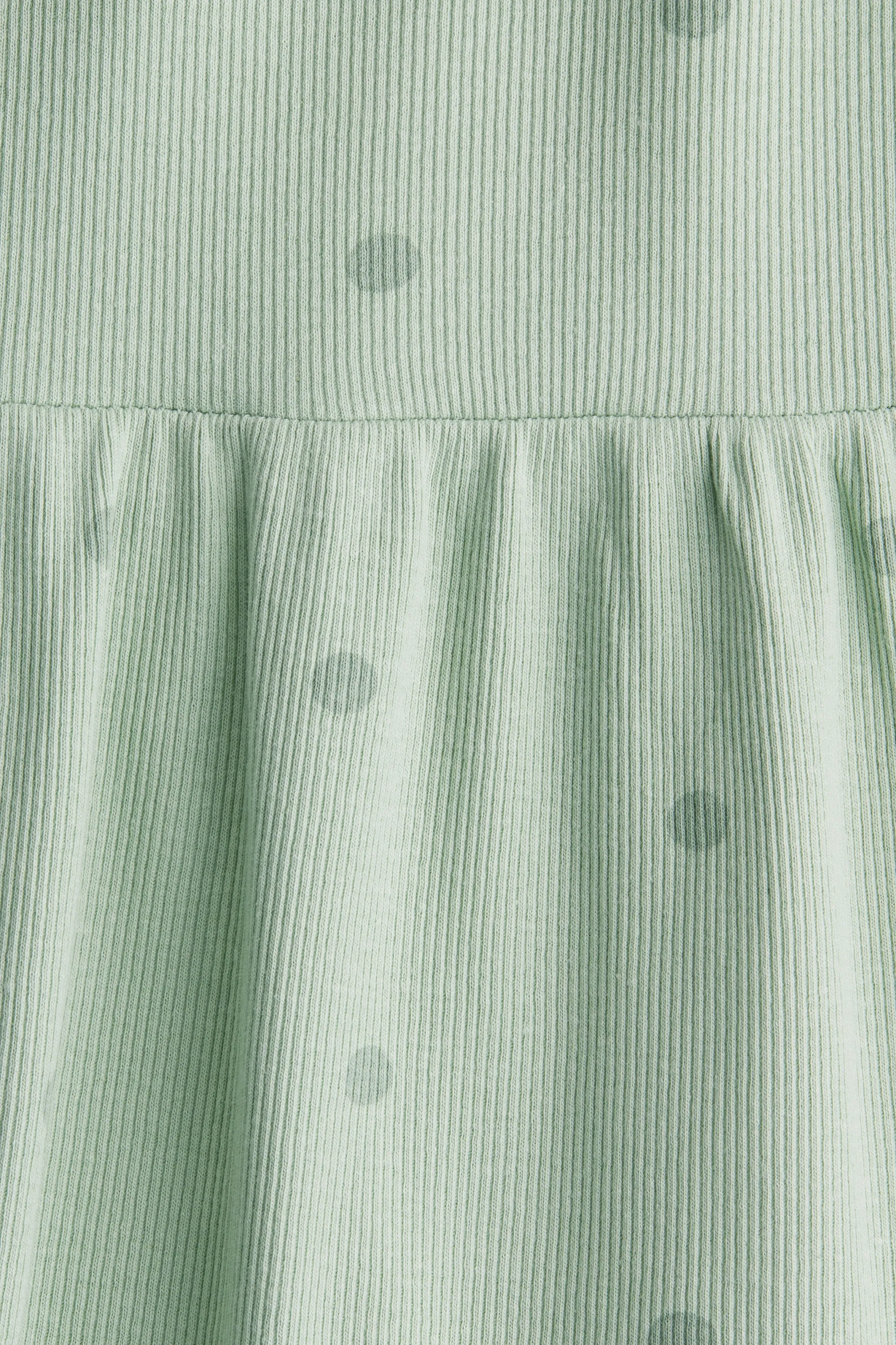 Robe en jersey côtelé - Vert/pois