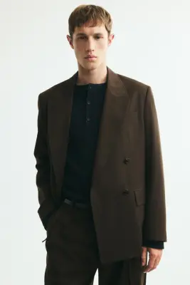 Veste Regular Fit à fermeture croisée - Vert kaki foncé — photo 1