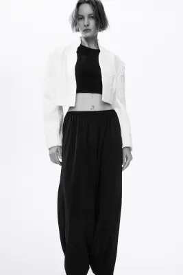 Pantalon barrel en jersey - Noir — photo 2