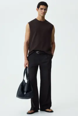 Débardeur Relaxed Fit en jersey - Marron foncé — photo 1