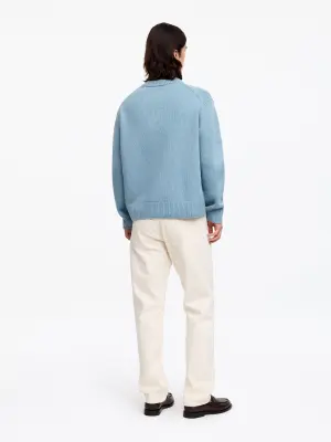Pull en maille de laine épaisse - Bleu — photo 2