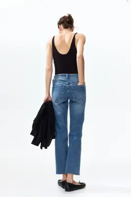 Flared Regular Waist Ankle Jeans - Bleu denim clair — photo 2