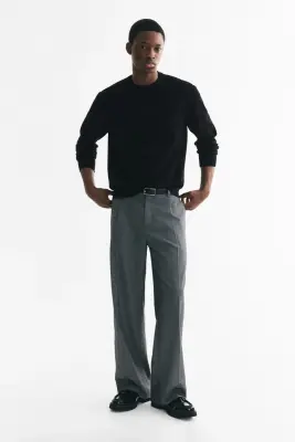 Pull Regular Fit en maille fine - Noir — photo 2