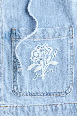 Veste à nouer en denim - Bleu denim clair — photo 4