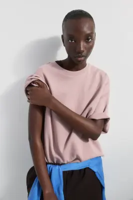 T-shirt en interlock - Rose ancien clair — photo 2