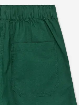 Short décontracté en coton - Vert foncé — photo 2