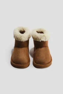 Bottines avec doublure duveteuse - Marron — photo 2
