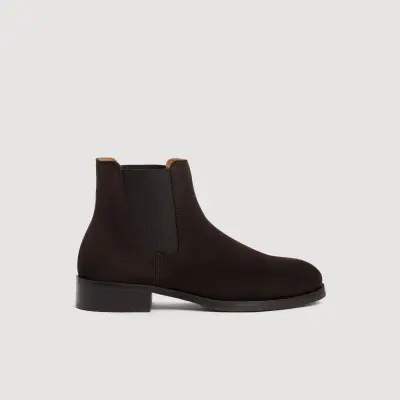 Chelsea Boots en croûte de cuir