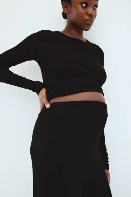 MAMA Pantalon en maille - Noir — photo 3