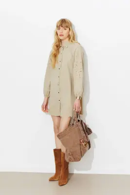 Robe-chemise brodée Femme — photo 2