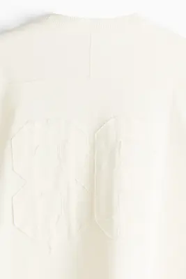 T-shirt Oversized Fit en coton avec motifs - Ivoire/86 — photo 4
