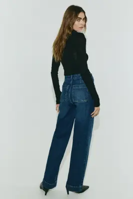 Straight High Jeans - Bleu denim — photo 2