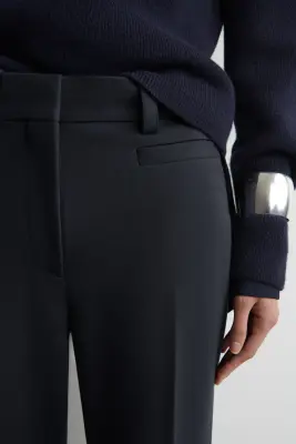 PANTALON DROIT EN MAILLE MILANO - BLEU MARINE — photo 2