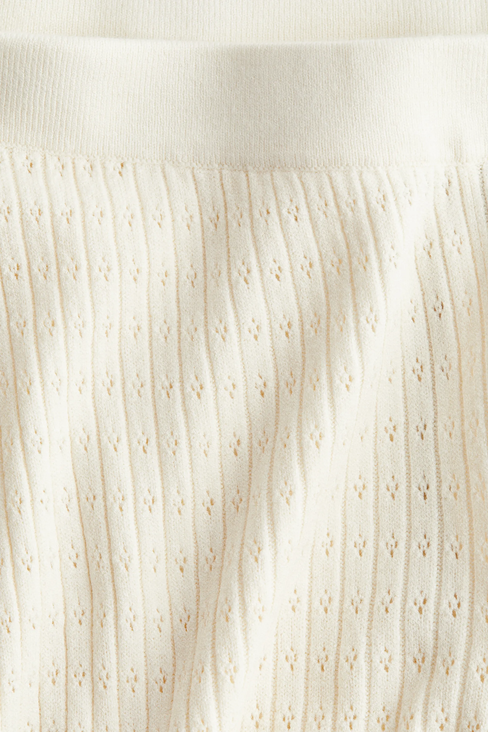 Pantalon en maille pointelle - Crème