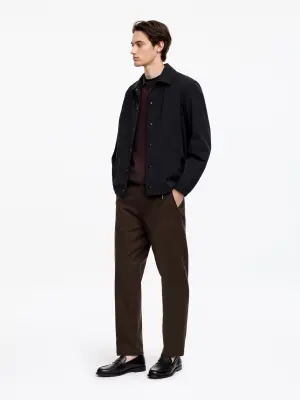 Pantalon décontracté en coton et lyocell - Marron — photo 1