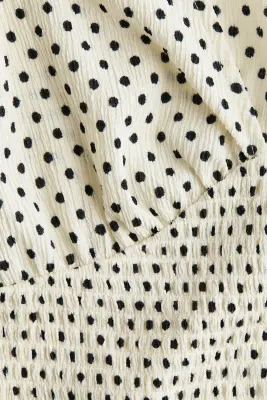 Top en jersey texturé - Beige clair/pois — photo 5