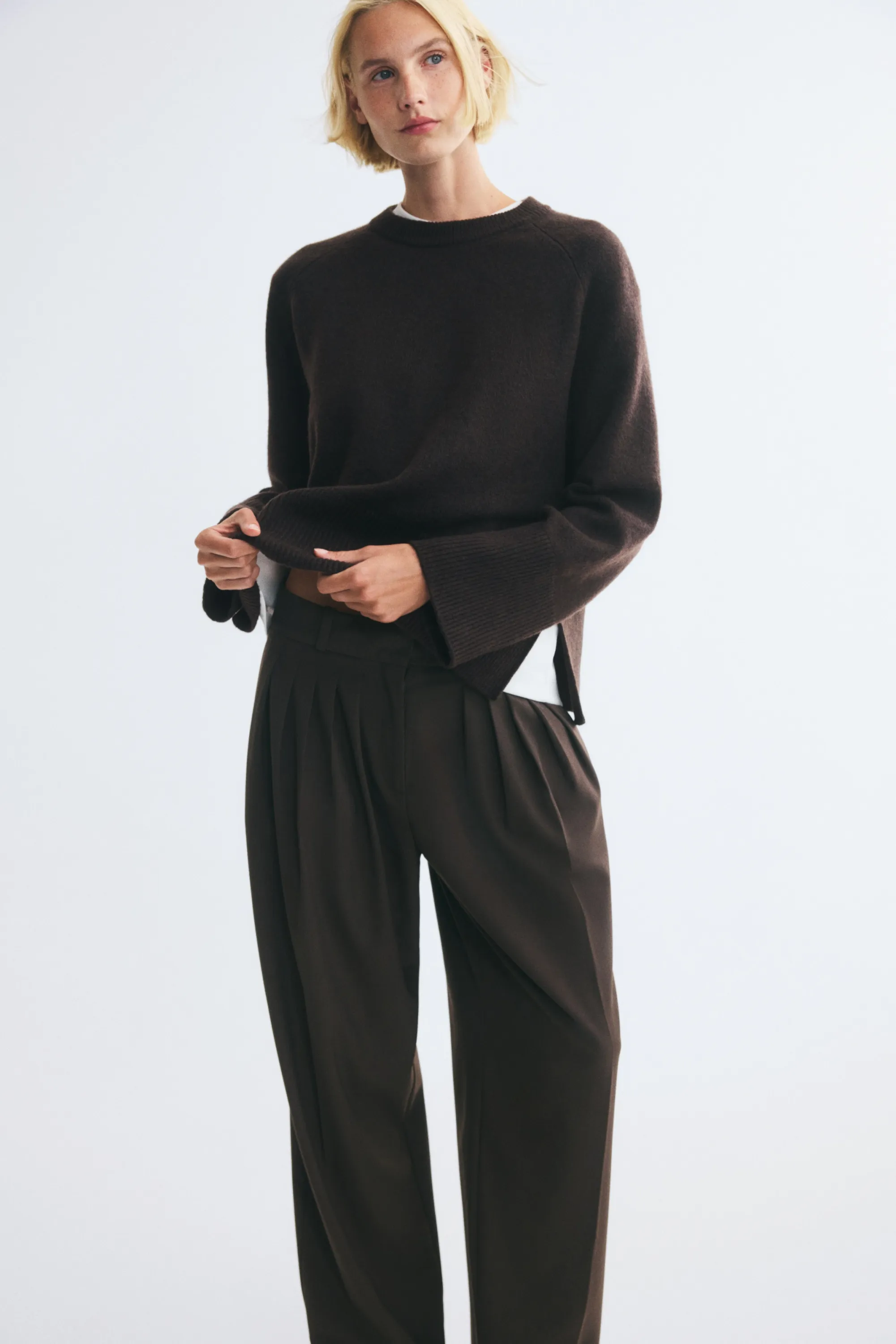 Pull à manches raglan - Marron foncé