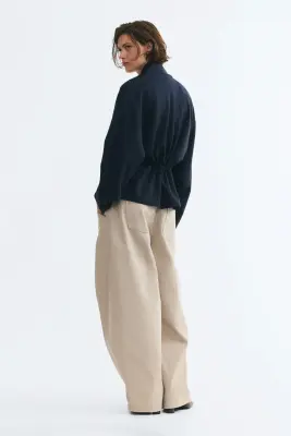 Sweat zippé avec cordon de serrage - Bleu marine — photo 3