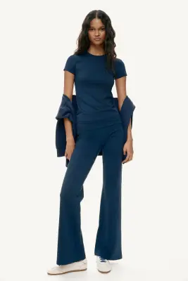 T-shirt ajusté en microfibre - Bleu marine — photo 1