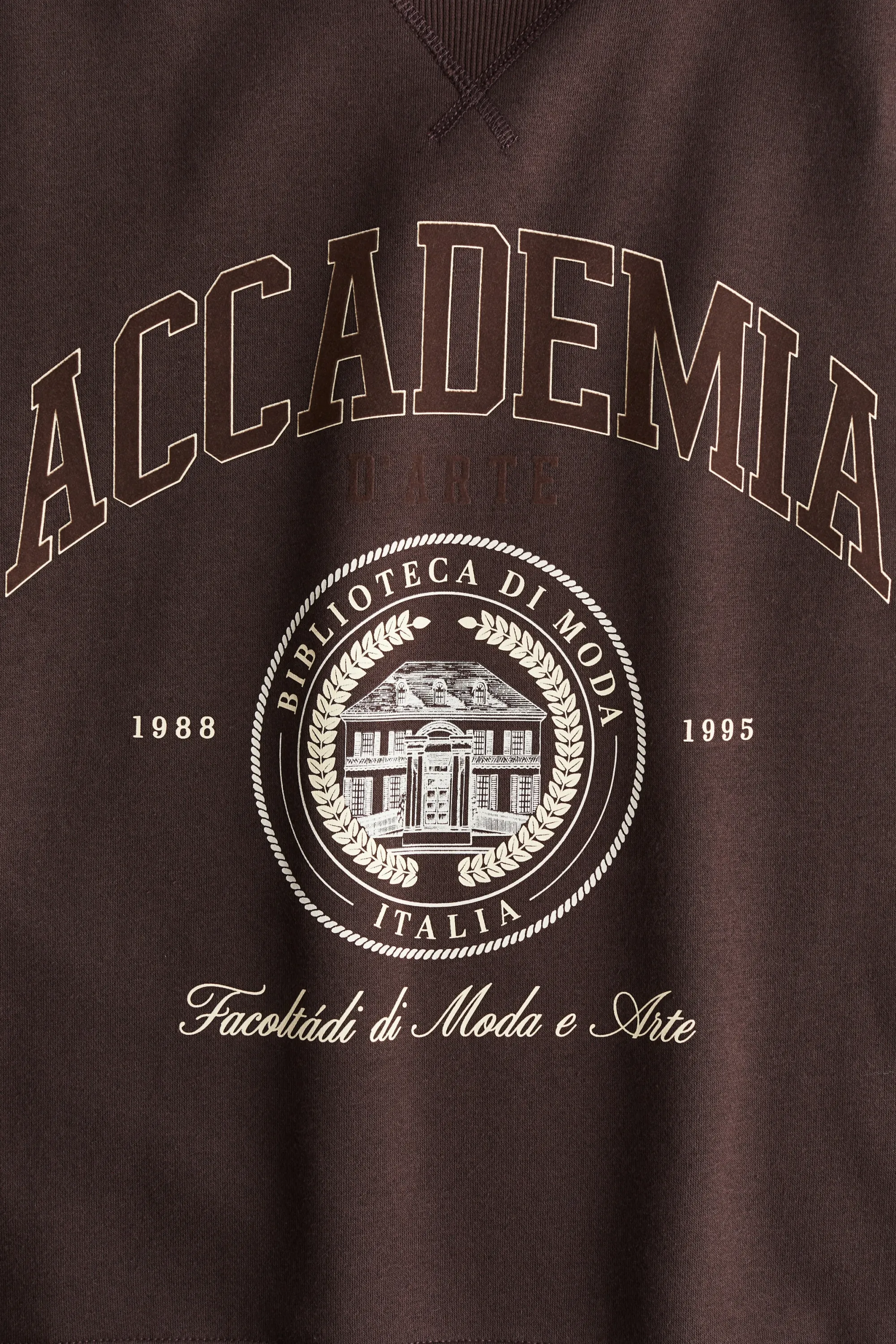 Sweat avec texte - Marron foncé/Accademia