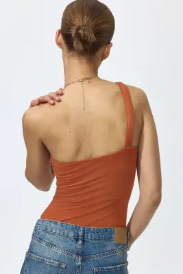 Body string asymétrique - Orange — photo 3
